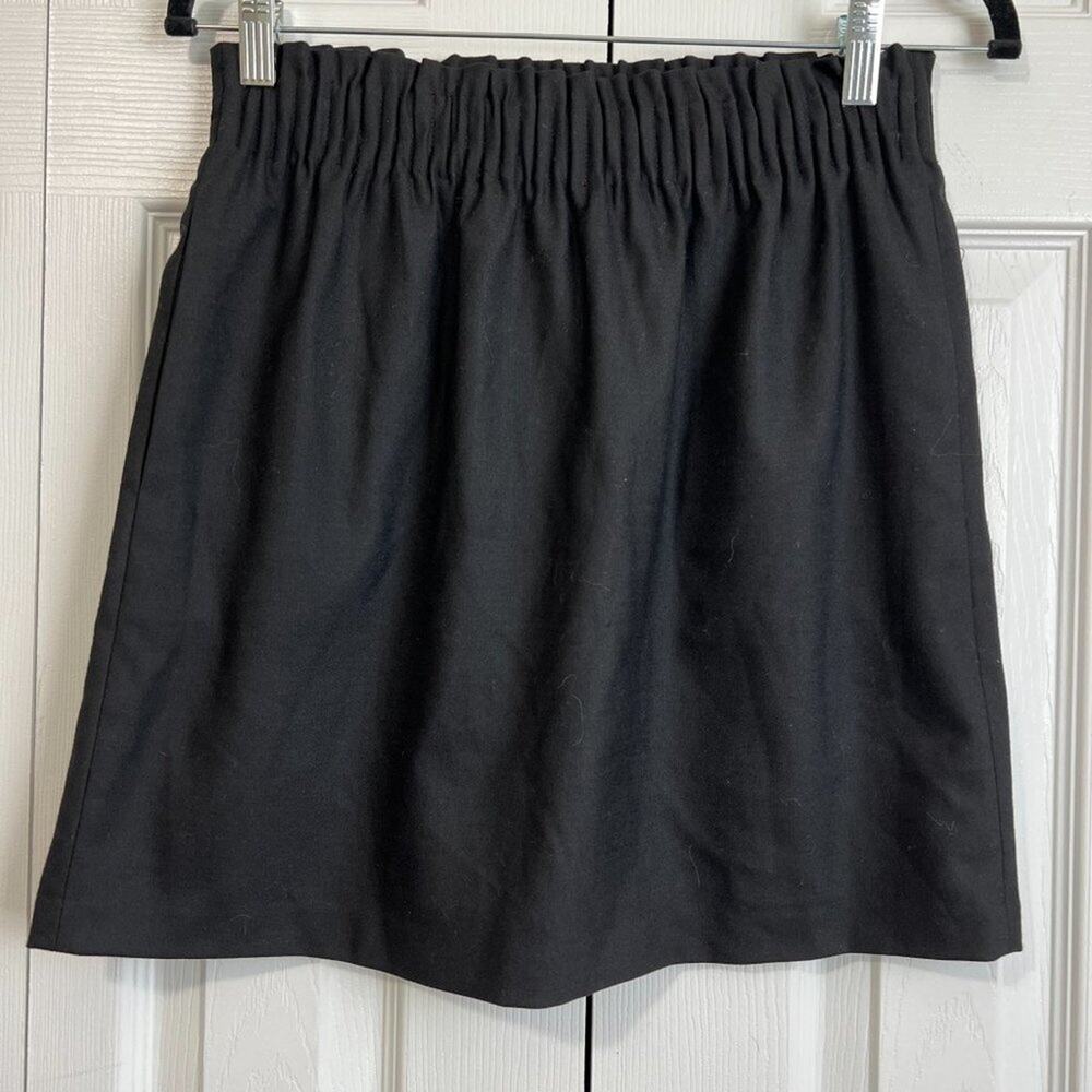 J. Crew Sidewalk Skirt, Black Wool Blend Sz 2